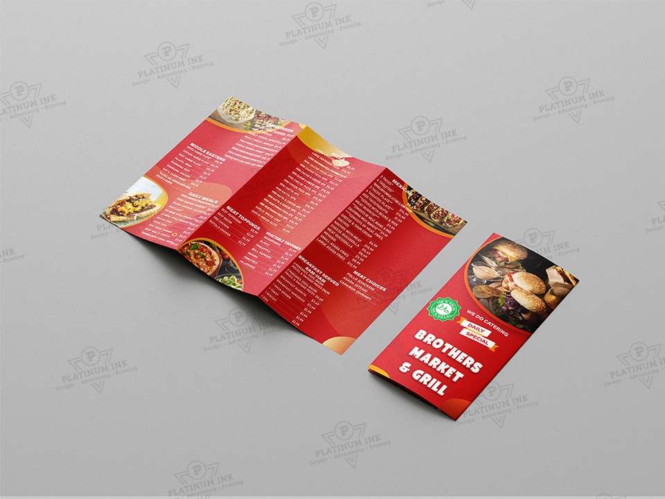 restaurant menu printing